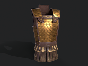 古代青铜甲 鳞片背心盔甲 铠甲 PBR材质 甲胄 黄金甲 波斯铠甲 防具 战甲 锁子甲