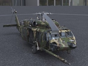 黑鹰运输机 写实风格 3D模型