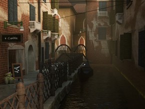 UE5 欧洲浪漫小镇 水城 威尼斯 小桥 水上城市