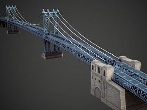 纽约曼哈顿大桥 悬索桥 桥梁 大桥 布鲁克林大桥