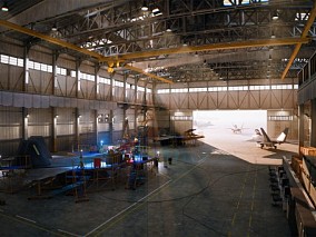 飞机场 机库 战斗飞机 维修厂 工厂 UE5