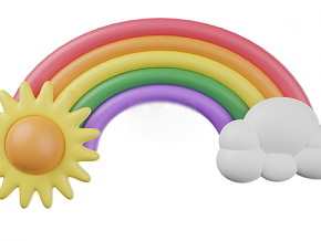 彩虹 卡通 天气图标 模型部件  卡通