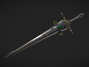 单手大剑 战神之剑 宝剑 神兵利器 武器 幻想武器 剑鞘 巨剑 黑暗之剑 圣剑 PBR材质 次世代