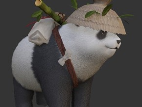 功夫熊猫 6个熊猫模型 竹子熊猫 中国熊猫