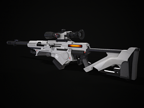 科幻步枪 科幻狙击枪 枪械模型 武器 装备 游戏道具 PBR材质 次世代 概念枪