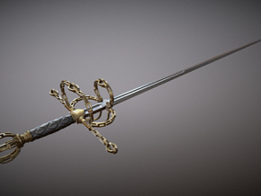 带“链条”剑柄的剑杆 旧中世纪剑 剑 欧洲宝剑 法器 长剑 古代兵器 冷兵器 魔幻宝剑 古代