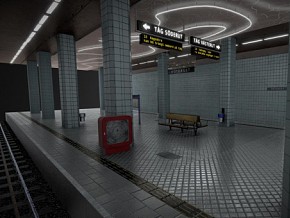 地铁站 场景素材 地下隧道 PBR材质 铁路 铁轨