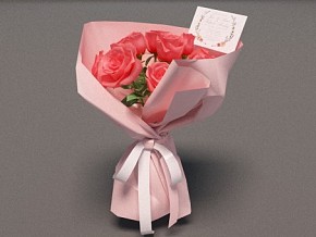 送一束鲜花 粉色月季 玫瑰花 爱情礼物 花卉