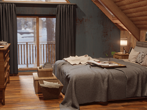 冬季卧室 写实场景 室内建筑 冬季小屋 木屋 高质量 3D模型