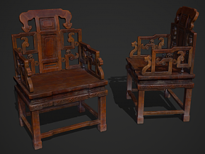 次世代 PBR 木椅 实木椅子 红木椅 家具 老式椅子