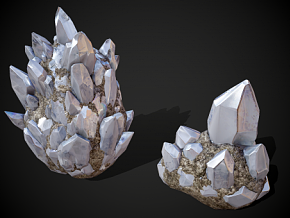 PBR材质 外星矿石 水晶 水晶石 冰锥 魔力水晶 宝石 珠宝 魔法石 晶体 地下城
