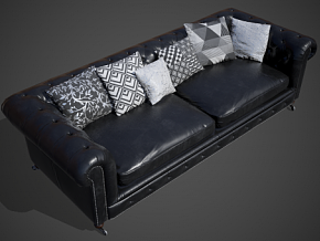 次世代 PBR 沙发 双人沙发 欧式沙发 真皮沙发 简约沙发 美式沙发 靠枕 家具