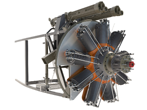 发动机 引擎构造 飞机发动机构造 引擎零部件 飞机零部件 Vray渲染