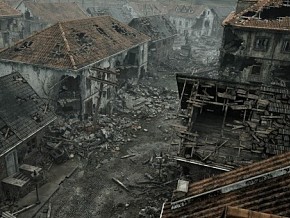 UE5 二战战区环境 写实场景 废墟 建筑残骸 损毁建筑