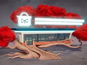 赛博候车室 超市 枫树 树木 3D模型