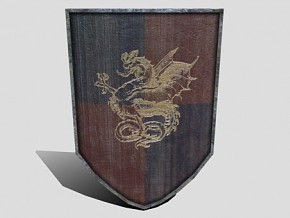 中世纪盾牌 龙图腾盾牌 木制盾牌 古欧盾牌