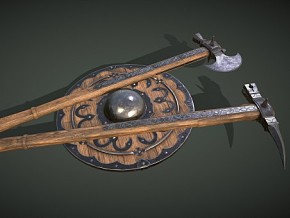 中世纪斧头 中世纪锤子 中世纪盾牌 中世纪武器套装