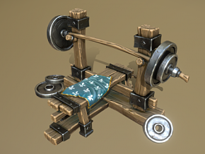 中世纪卧推  健身器材  次世代 PBR 木制器材