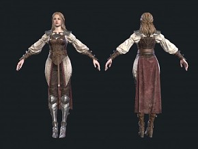 欧洲中世纪女骑士 PBR 次世代  战士