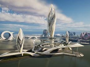 未来建筑 科幻建筑 元宇宙建筑 科幻场景 UE5