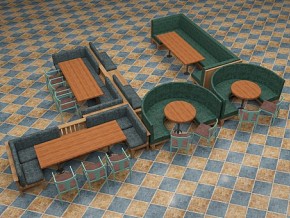 港式茶餐厅卡座 餐厅桌椅组合 餐厅沙发 港式坐椅 U型卡座