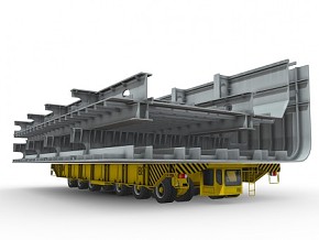 造船厂拖车 船拖车 PBR材质 工程车