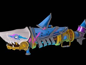 鲨鱼枪 武器 3D模型 鱼骨 神器
