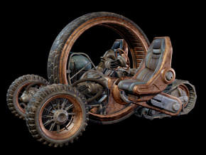 科幻单轮车 三轮车 独轮车 交通工具 摩托车 PBR次世代 电动三轮车  自行车 小车