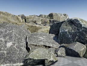 写实山岩 写实石头 碎石 山石 积雪石 石头 场景部件 UE5