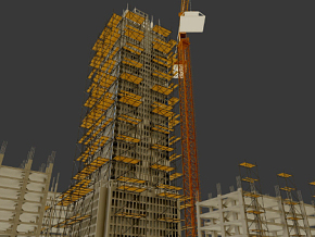 建筑工地 工程车辆 吊车 重型机械 城市 建筑 工程 搭建 建造 建筑塔吊 塔机模型 塔吊 工地