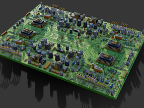 科幻建筑 电路城 集成电路 电路板 电子元件芯片主板 科技