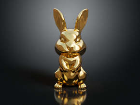 金兔子 黄金兔 兔子摆件 金属摆件