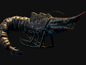 外星虾 海洋 怪物 深海 生物 奇异 怪异 恐怖 水族馆 配置绑定动画