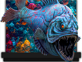 外星河鱼 海洋 怪物 鱼类 深海 生物 奇异 怪异 恐怖 水族馆 鱼 配置绑定动画