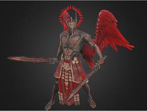 红色天使 怪物 拟人化 红色翅膀角色
