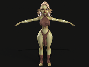 女妖 游戏角色 绿魔 半兽人 妖精 外星人 怪物 PBR材质 女性角色 妖女