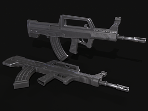 QBZ-83自动步枪 枪械模型 武器 PBR材质 次世代 自动步枪 枪械 冲锋枪 子弹