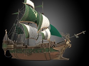 巨鹿战船 欧式战船 海盗船 帆船 商船 中世纪 欧洲