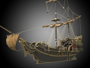 高速帆船 欧式战船 海盗船 帆船 商船 中世纪 欧洲