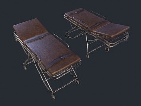 老式皮革担架 复古担架椅 医疗设备 PBR 次世代