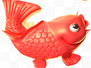卡通幸运红色锦鲤 好运鱼 节日 新年 卡通 动物