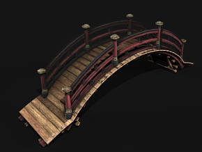 木桥 木栈道 小桥 PBR材质 次世代 场景素材 桥梁 月亮桥 拱桥 古代木桥