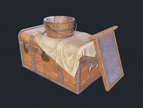 PBR 次世代 老旧用品 木箱 木桶 搓衣板