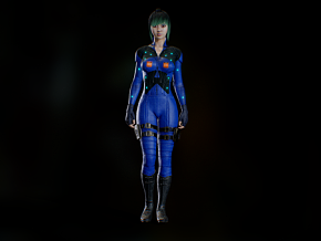科幻女战士 星际特工 改造人 美少女 赛博朋克 女特工 超能女战士 皮衣皮甲 高科技装备 未来战士