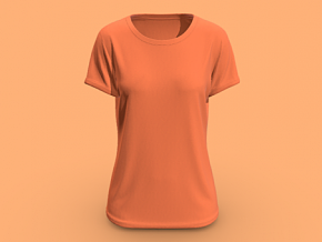 女式橙色运动短袖 衣服 T恤 上衣 写实 服装 路人 休闲装 短款 运动服  次时代 PBR 时