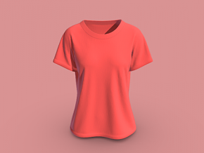 红色女式短袖 衣服 上衣 写实 服装 路人 休闲装 短款 运动服  次时代 PBR 时尚 运动衫