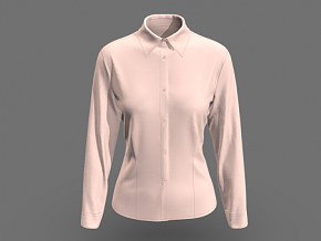 女式衬衫 衬衫 美女 次女式正装衬衫设计 世代PBR 上班族 白领 西装 衣服 职业装 淡粉色