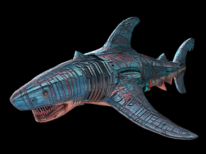 赛博鲨鱼 科幻动物 科幻鲨鱼 科幻水生物