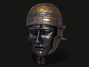 罗马骑士头盔 面具 战盔 铠甲 铁面具 PBR材质 次世代 头盔 防具 面罩