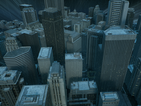 智慧城市 数字孪生城市 街区场景 雾天 雨天 UE5 虚幻5